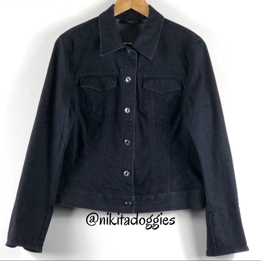Talbots Dark Wash Tailored Denim Jean Jacket